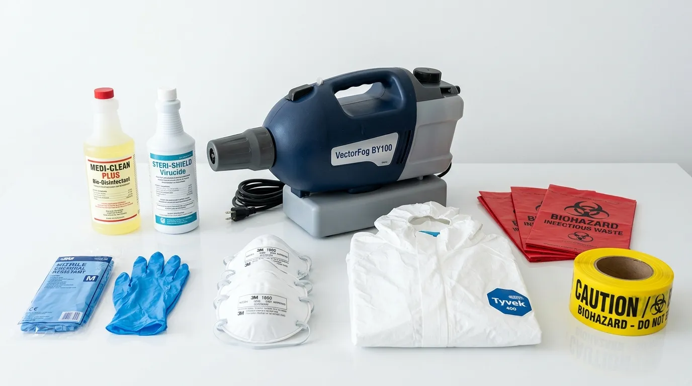 Professional biohazard remediation crew working in Taylor